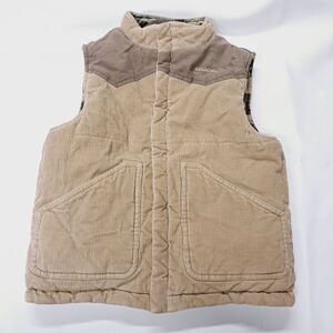 Vtg OshKosh Corduroy Camo Reversible Puffer Vest Jacket Kid Boy 6 90s Y2k Grunge